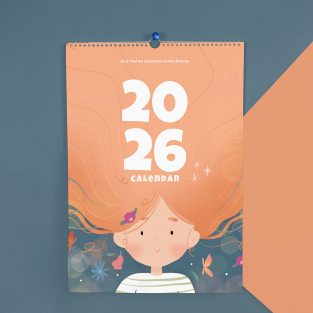 2026 Wall Calendar Calendario da parete Illustrato 2026