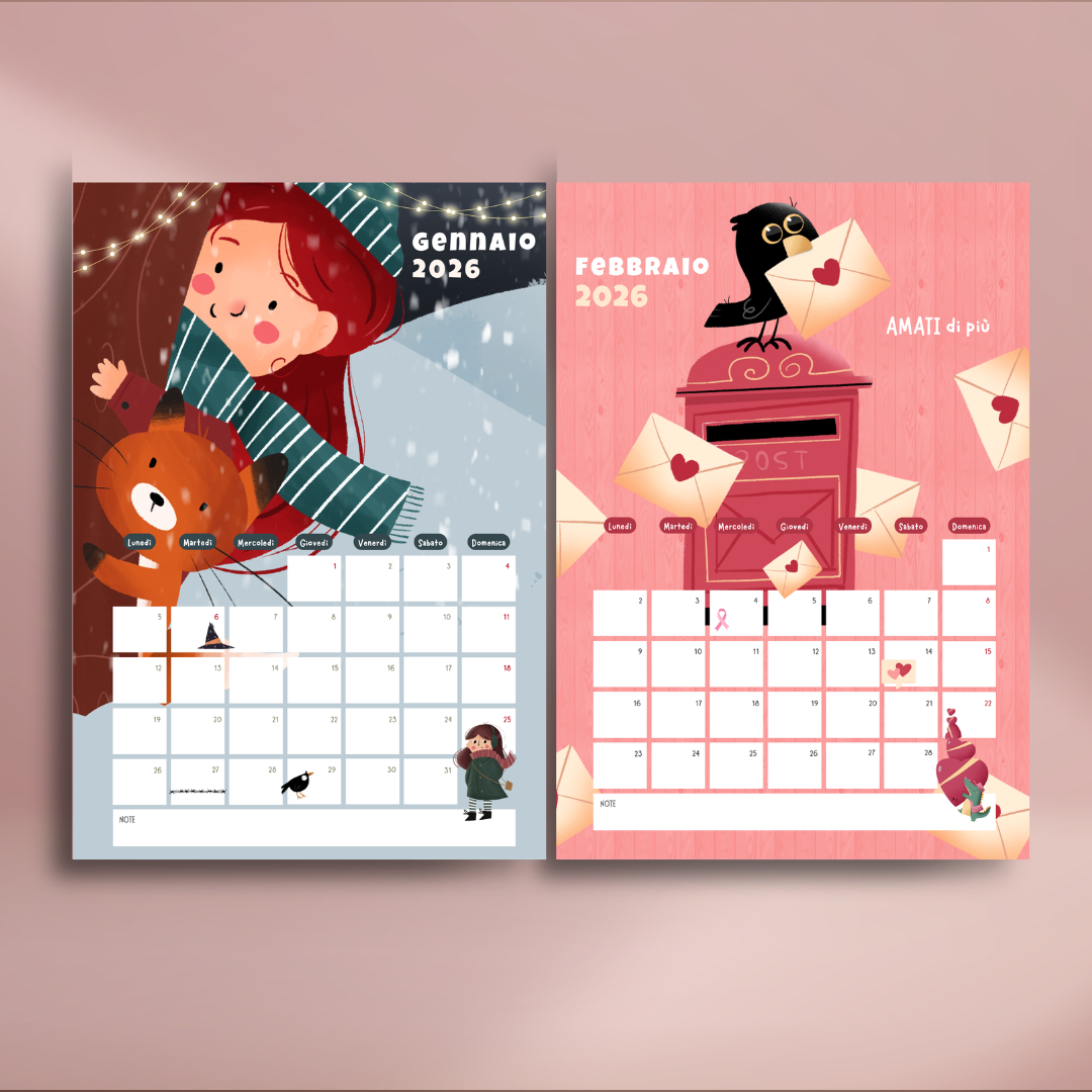 Calendario da parete Illustrato 2026